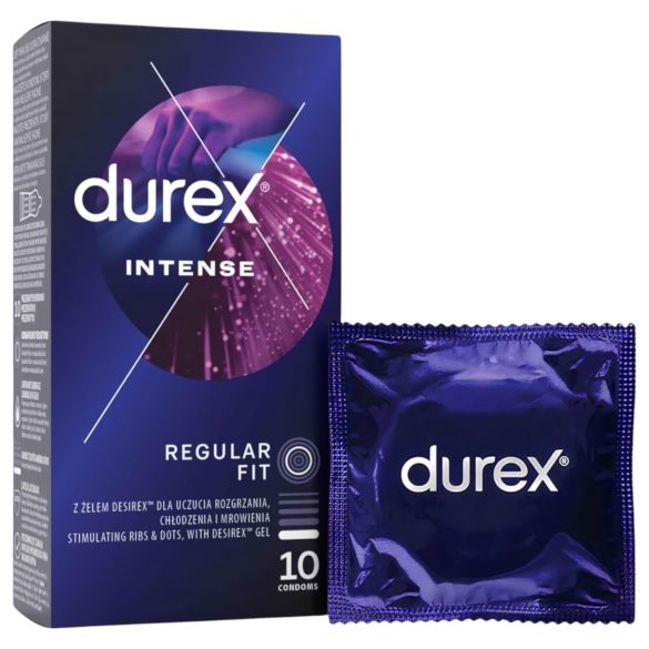 Durex Intense - rievotais un punktētais prezervatīvs (10 gab.)