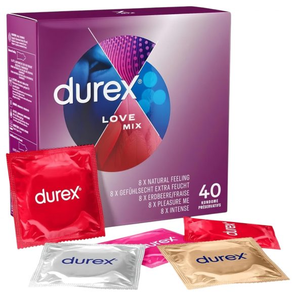 Durex Love Mix - prezervatīvu komplekts (40 gab.)