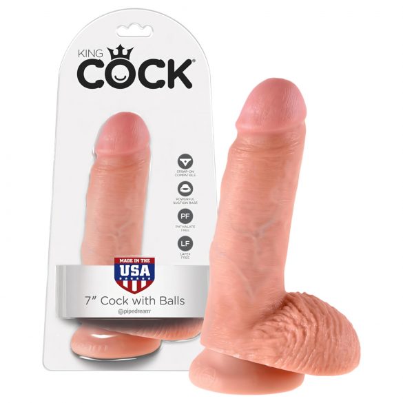 King Cock 7 sēklinieks dildo (18 cm) - dabīgs