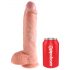 King Cock 10 sēklinieku liels dildo (25 cm) - naturāls