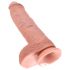 King Cock 10 sēklinieku liels dildo (25 cm) - naturāls