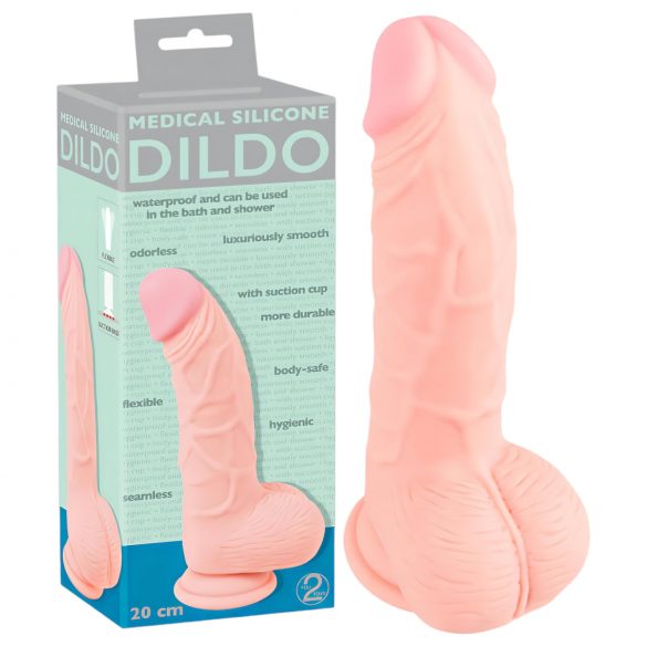 Medical - medicīniskais silikona dildo (20cm) - dabīgs