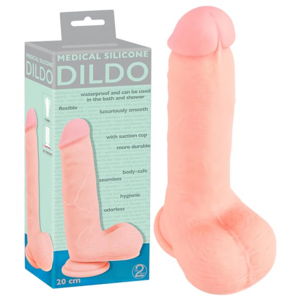 Medical - taisns medicīniskais silikona dildo (20cm) - dabīgs