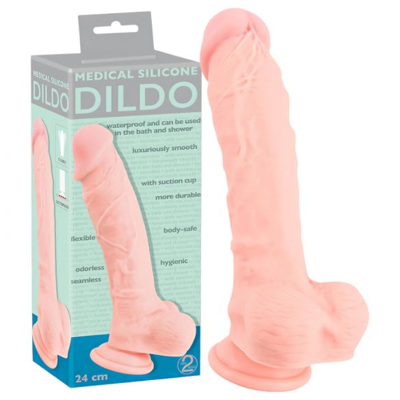 Medicīniskais - medicīniskais silikona dildo (24 cm) - dabisks