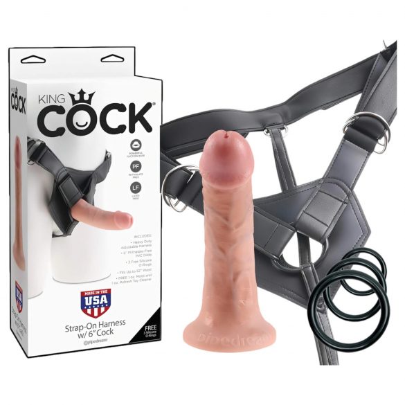 King Cock Strap-on 6 - piestiprināmais dildo - dabisks