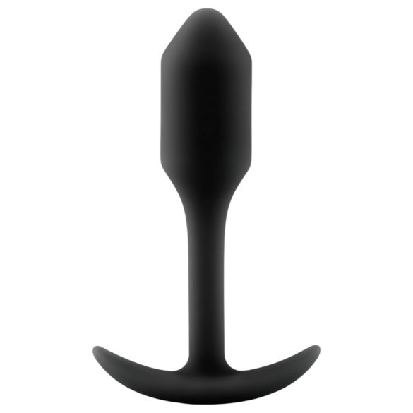 b-vibe Snug Plug 1 - anālais aizbāznis ar iekšējo svaru (55g) - melns