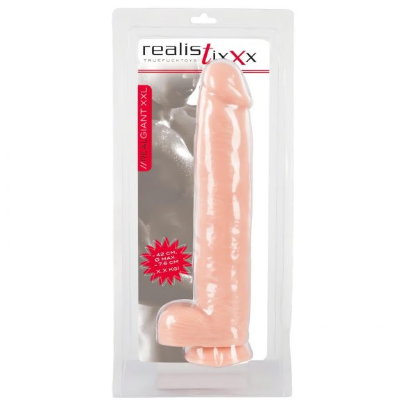 Realistixxx Giant 3XL - dzīves lieluma dildo (42 cm) - dabīgs