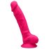 Silexd 7 - formējams, ar piesūcekni, ar sēkliniekiem dildo - 17,5cm (rozā)