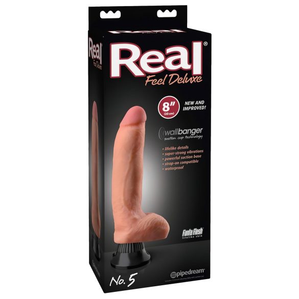 Real Feel Deluxe Nr.5 - ar olām, reālistisks vibrators (dabisks)