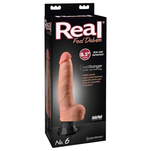 Real Feel Deluxe No.6 - realistisks, sēklinieks vibrators (dabīgs)