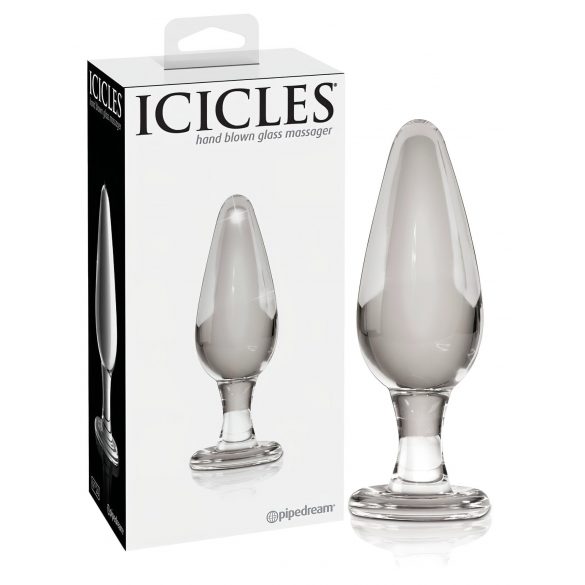 "Icicles No. 26 - konusveida, stikla anālais dildo (caurspīdīgs)"