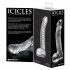 "Icicles No. 61 - sēklinieku, dzimumlocekļa stikla dildo (caurspīdīgs)"