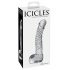 "Icicles No. 61 - sēklinieku, dzimumlocekļa stikla dildo (caurspīdīgs)"