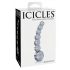 Icicles Nr. 66 - izliekts, bumbuļveida, stikla dildo (caurspīdīgs)