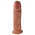 King Cock 10 - liels piesūcekņa dildo (25 cm) - tumšs dabīgs