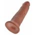 King Cock 10 - liels piesūcekņa dildo (25 cm) - tumšs dabīgs