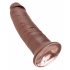 King Cock 10 - liels piesūcekņa dildo (25 cm) - brūns