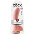 King Cock 9 - liels piesūcekņa dildo ar sēkliniekiem (23 cm) - dabīgs