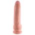 King Cock 9 - liels piesūcekņa dildo ar sēkliniekiem (23 cm) - dabīgs