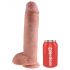 King Cock 11 - piesūcekņa pamatnes, ar sēkliniekiem dildo (28 cm) - dabīga krāsa