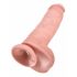 King Cock 11 - piesūcekņa pamatnes, ar sēkliniekiem dildo (28 cm) - dabīga krāsa