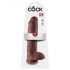 King Cock 11 - liels piesūcekņa, sēklinieku dildo (28 cm) - brūns