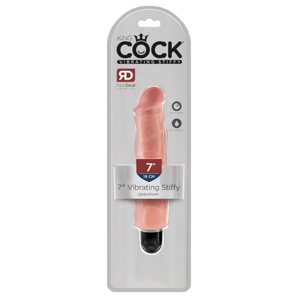 King Cock 7 Stiffy - ūdensizturīgs, reālistisks vibrators (18 cm) - dabīgs