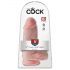 King Cock 9 Chubby - ar piesūcekņa pamatni, ar sēkliniekiem dildo (23cm) - dabīgs