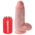 King Cock 9 Chubby - ar piesūcekņa pamatni, ar sēkliniekiem dildo (23cm) - dabīgs