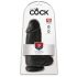 King Cock 9 Chubby - piesūcekņa bumbieru dildo (23 cm) - melns