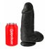 King Cock 9 Chubby - piesūcekņa bumbieru dildo (23 cm) - melns