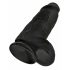 King Cock 9 Chubby - piesūcekņa bumbieru dildo (23 cm) - melns