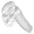 King Cock Clear 6 - piesūcekņa pamatne, ar sēkliniekiem, mazs dildo (15 cm)