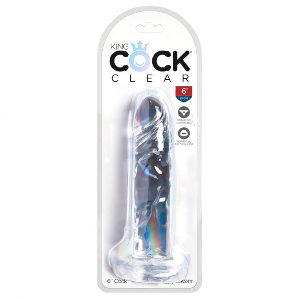 King Cock Clear 6 - piesūcekņa dildo (15cm)