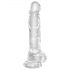 King Cock Clear 8 - piepieduris, ar sēkliniekiem dildo (20cm)