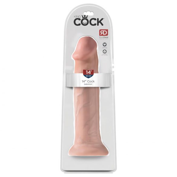 King Cock 14 - piesūcekņa bāze, liels dildo (36 cm) - dabīgs