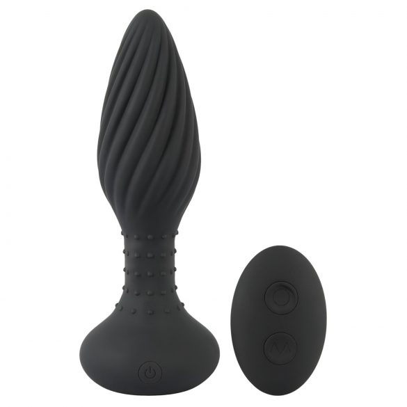 ANOS - rotējošs pērlīšu anālais vibrators (melns)