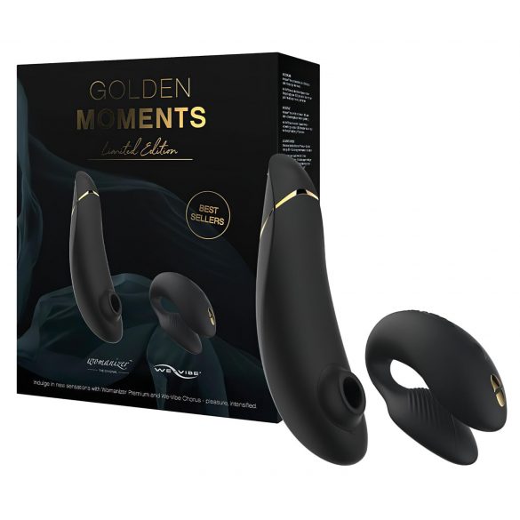 Womanizer Golden Moments 2 - klitora un pāru vibrators (melns)