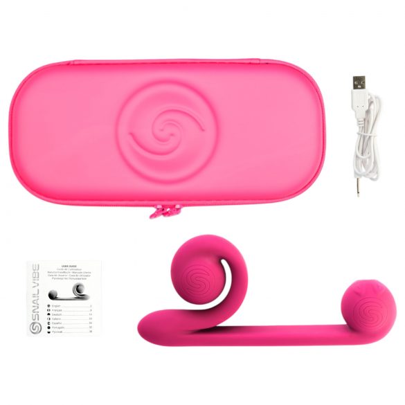 Snail Vibe Duo - uzlādējams, 3in1 stimulācijas vibrators (rozā)