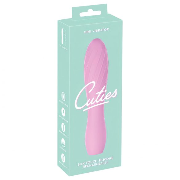 Cuties Mini 3 - akumulatora, ūdensnecaurlaidīgs, rievots vibrators (rozā)