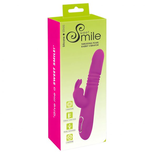 SMILE Rabbit - akumulatora, klitora zars celis stumšanas-griešanās vibrators (rozā)