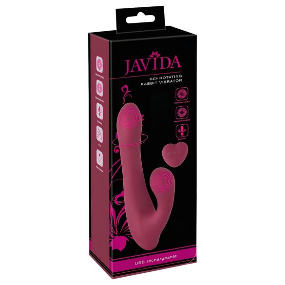 Javida - tālvadības vibrators ar klitora stimulatoru (sarkans)