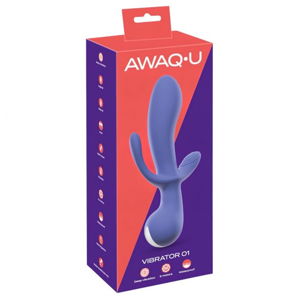 AWAQ.U 1 - akumulatora, 3 zaru vibrators (violets)