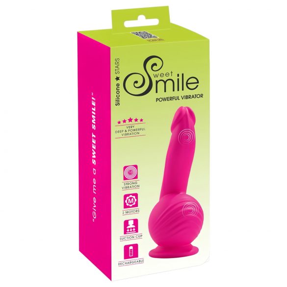 SMILE Powerful - akumulatora, 2 motoru piesūcekņa vibrators (rozā)