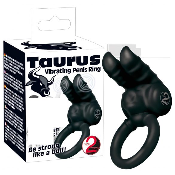 You2Toys - Taurus - dubultā motora vibrējošs dzimumlocekļa gredzens (melns)