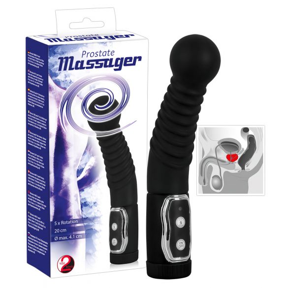 You2Toys - Prostatas masētājs - rotējošais prostatas vibrators (melns)