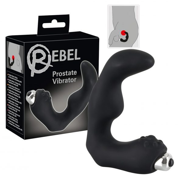 Rebel - izliekts prostatas vibrators (melns)