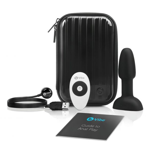 b-Vibe Rimming - Rotējošais pērlīšu anālais vibrators (melns)