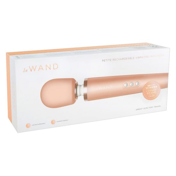 Le Wand Petite - ekskluzīvais, akumulatorā darbojošais masierēšanas vibrators (rozā-zeltā)