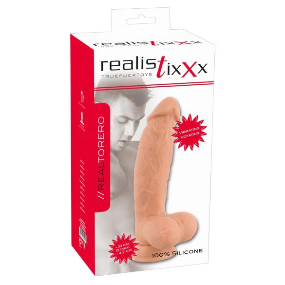 Realistixxx Torero - uzlādējams, ar piesūcekni rotējošs vibrators (22cm)